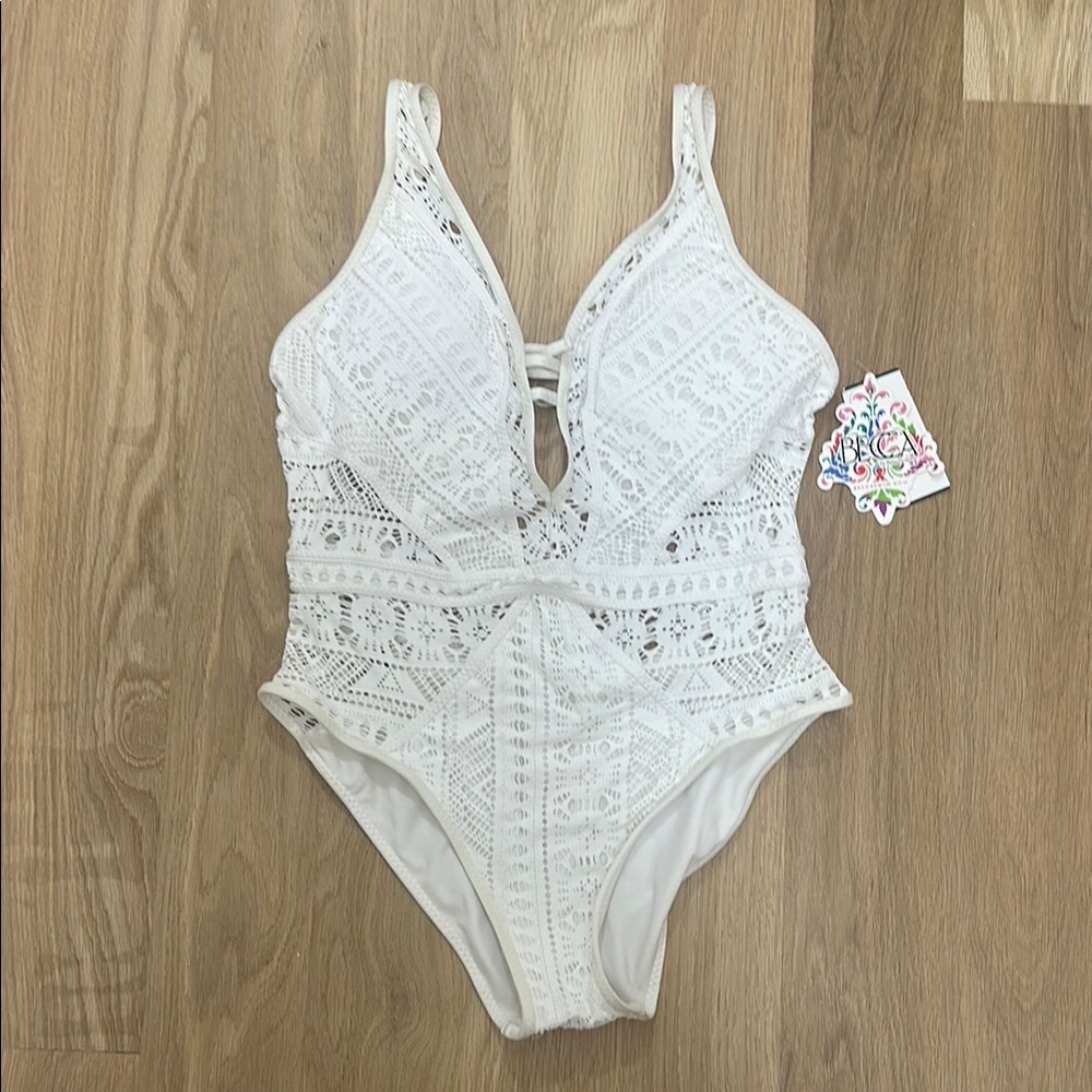 BECCA White Lace Swimwear